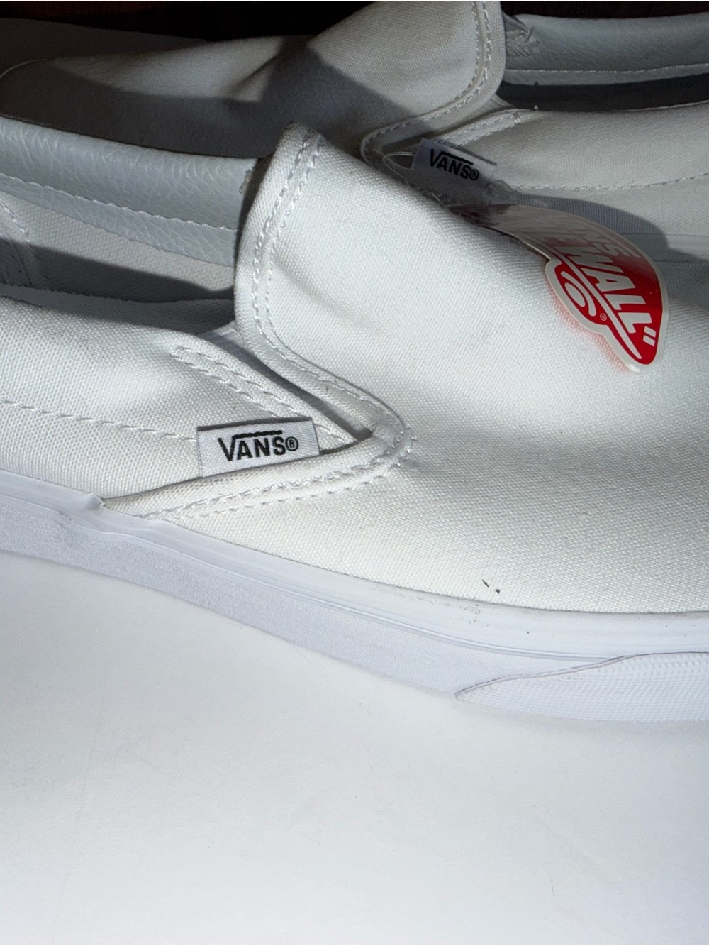 Vans White Classic Slip-On Canvas Loafers - New Without Box
